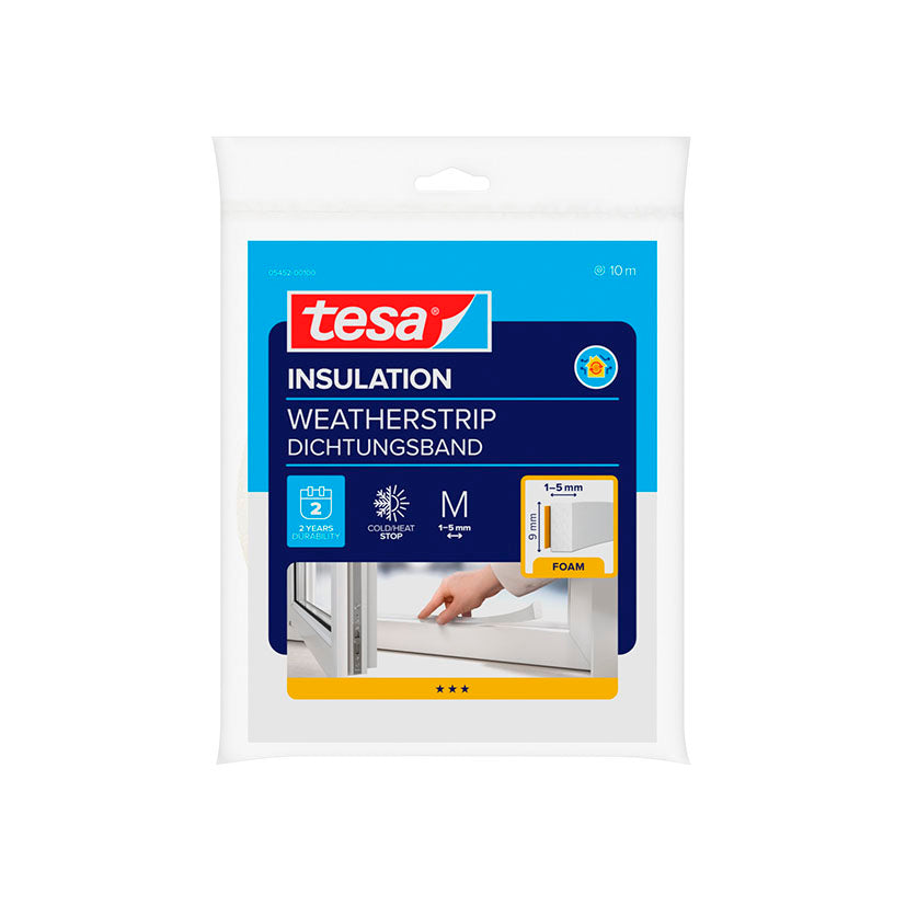 Burlete autoadhesivo TESA Insulation 10m x 9mm para aislamiento térmico