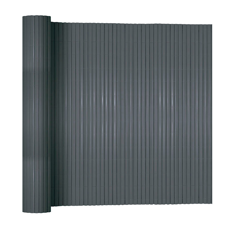 Cañizo de PVC doble cara LISTA Privanet color antracita en rollo para ocultación exterior.