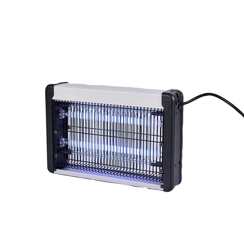 Eliminador de insectos eléctrico LISTA Insecta con doble tubo LED y rejilla protectora negra