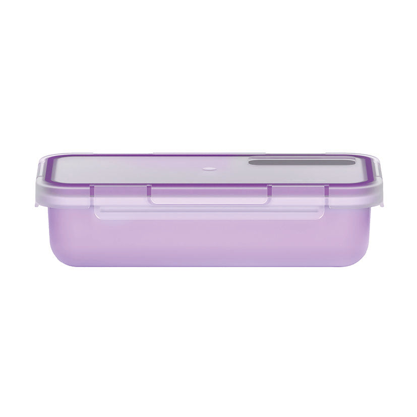 Contenedor rectangular Valira color malva con cierre de seguridad hermético