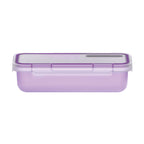 Contenedor rectangular Valira color malva con cierre de seguridad hermético