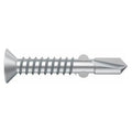 Tornillo broca autotaladrante con alas y cabeza avellanada en acero cincado para unión madera-metal