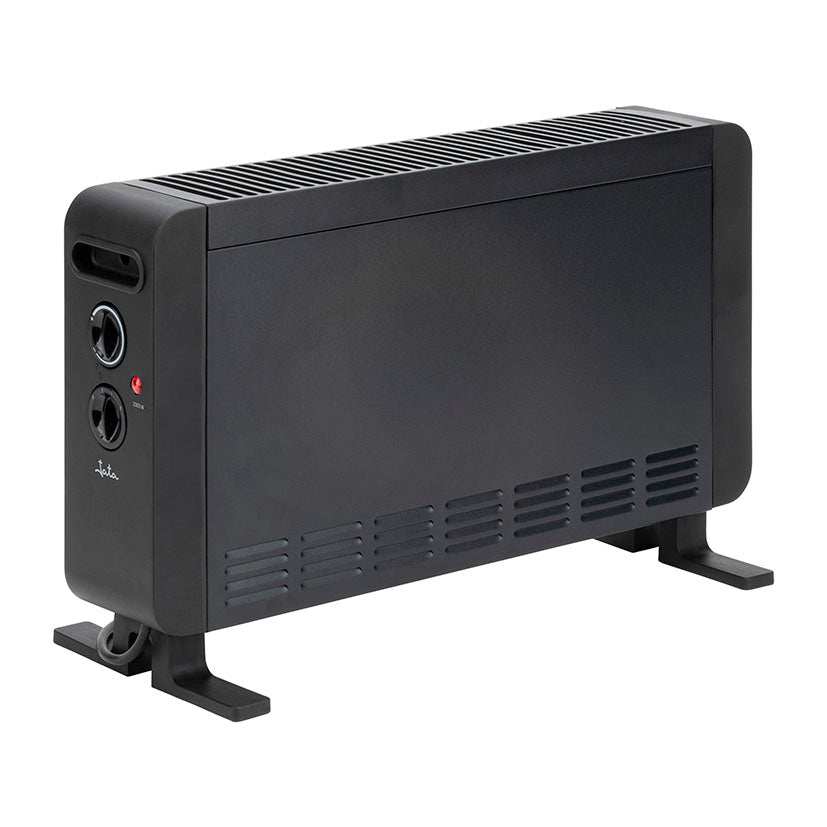 Convector JATA JCRC2215 negro con termostato y selector de potencia lateral
