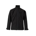 Cazadora soft shell negra Velilla 206005 con cremallera central y bolsillos técnicos