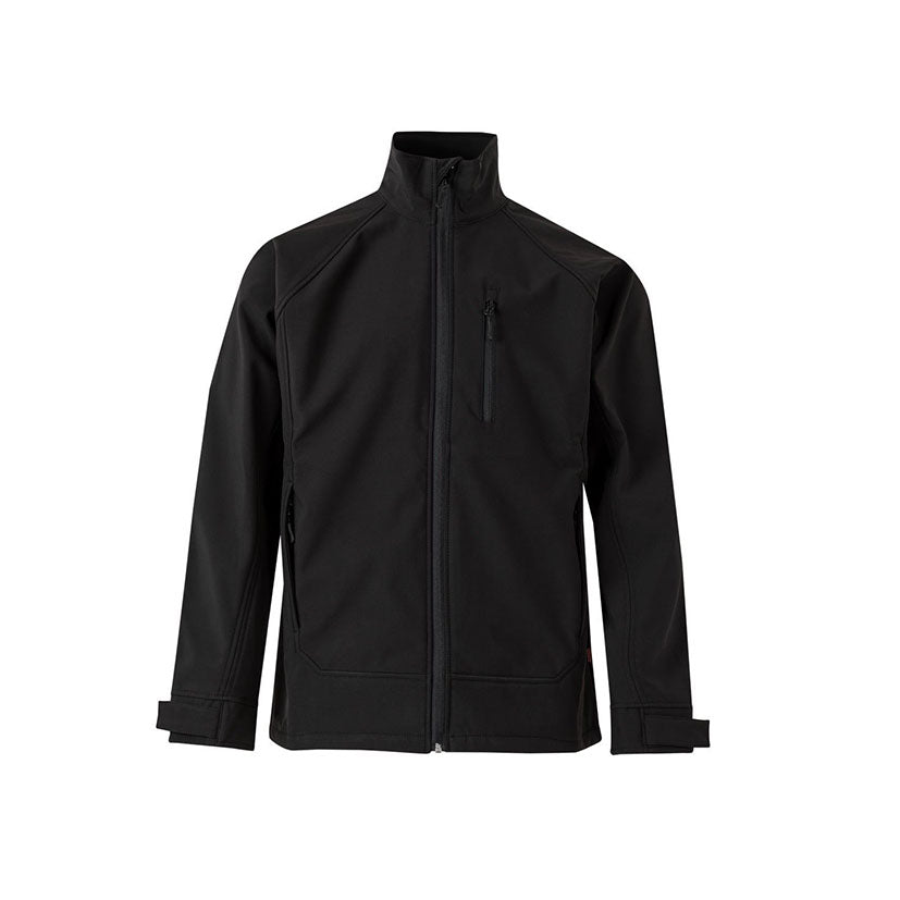Cazadora soft shell negra Velilla 206005 con cremallera central y bolsillos técnicos