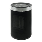 Calefactor cerámico digital JOCCA 2996 negro con rejilla frontal y pantalla LED de temperatura.