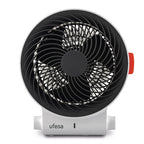 Vista frontal del termoventilador Ufesa Atlas mostrando el diseño de flujo de aire circular