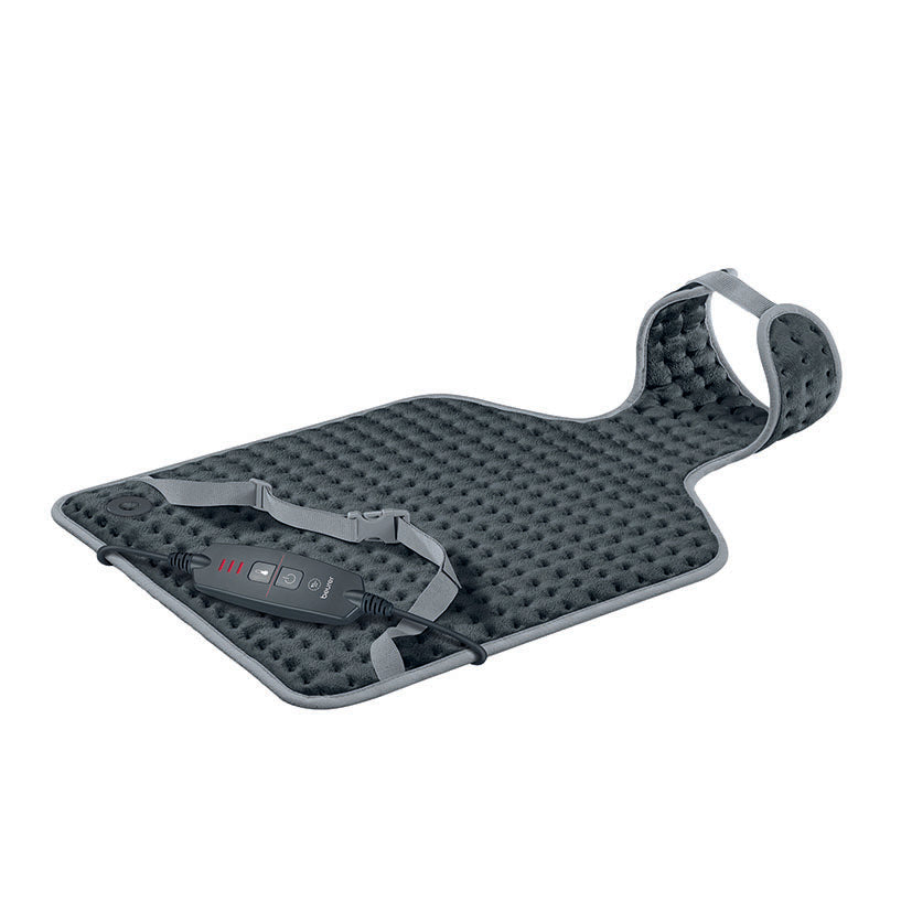 Almohadilla eléctrica cervical Beurer HK 64 Cosy gris con mando de control y correas de sujeción ajustables