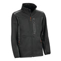 Chaqueta técnica Juba TP80K Wind Pro negra con cremalleras naranjas y detalles reflectantes