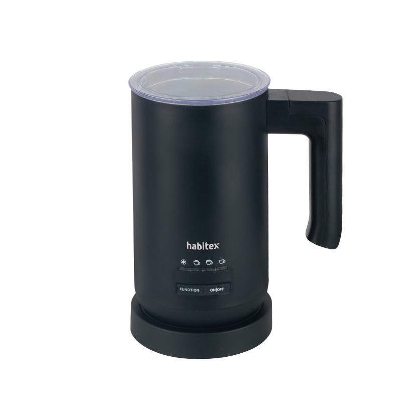 Calentador y espumador de leche HABITEX CE403 negro mate con controles de función y jarra ergonómica