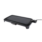 Plancha de asar eléctrica Habitex CC400 negra con regulador de temperatura y bandeja extraíble