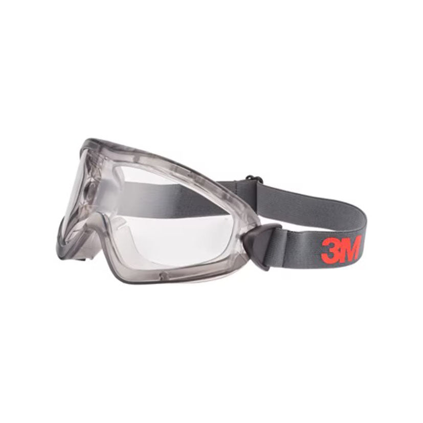Gafas de seguridad panorámicas 3M 2891-SGAF con lente transparente y banda elástica gris