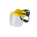 Protector facial industrial 3M G500V5F11-GU con visera transparente y arnés amarillo ajustable