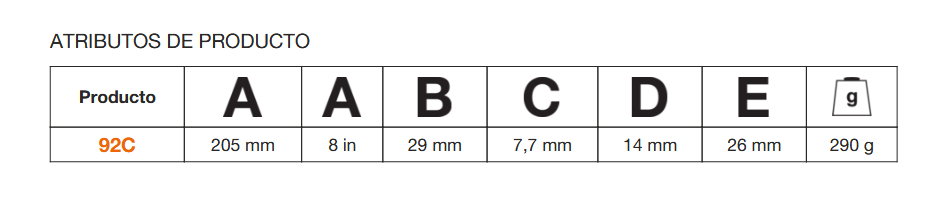 Llave Ajustable Bahco 92C de 8" Cromada Profesional