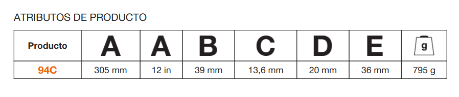 Llave Ajustable Bahco 94C de 12" Cromada Industrial