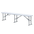 Banco Plegable de Polietileno 182 cm Blanco Portátil