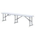 Banco Plegable de Polietileno 182 cm Blanco Portátil