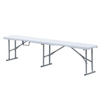 Banco Plegable de Polietileno 182 cm Blanco Portátil