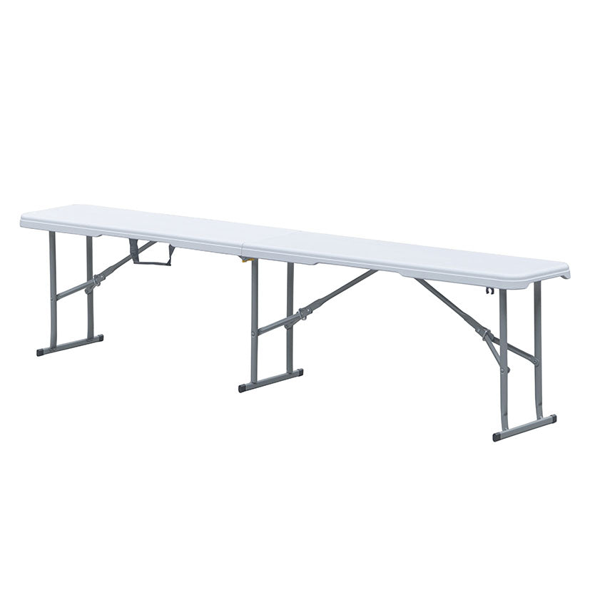Banco Plegable de Polietileno 182 cm Blanco Portátil