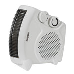 Vista frontal del termoventilador Habitex E305, blanco, 2000W, ideal para baño y habitaciones, con función calefactor y ventilador.