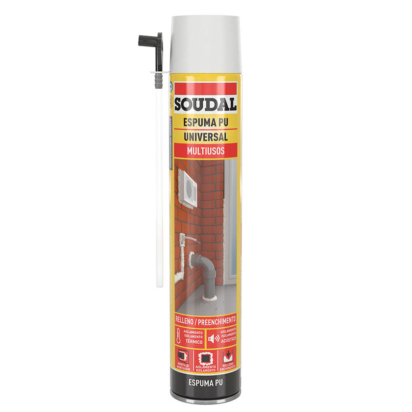 Espuma de Poliuretano SOUDAL | Aplicación con Cánula | Máxima Estabilidad (Caja 12 Uds.)