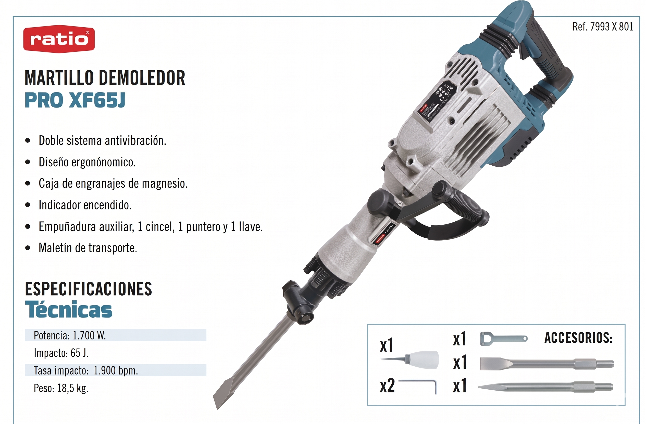 Martillo Demoledor RATIO PRO XF65J