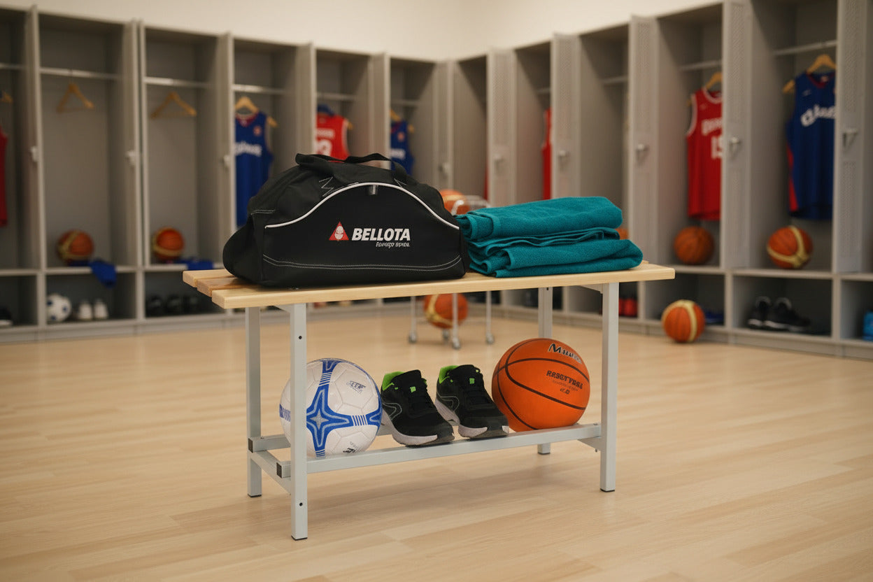 Banco de Vestuario Simonlocker 1000 Madera y Gris 475x1000x320mm