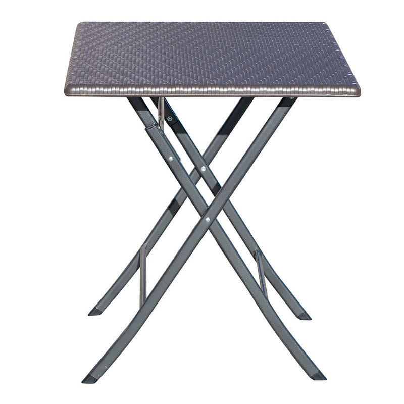 Mesa y Sillas Plegables de Exterior Imitación Ratán Marrón