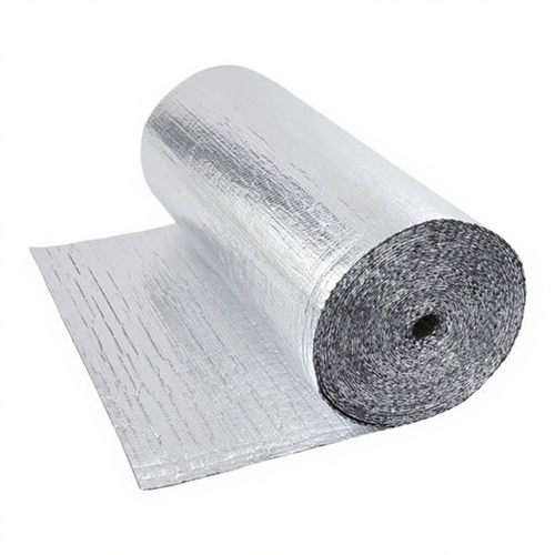 Rollo de aislamiento térmico de aluminio reflectante para ahorro energético en el hogar.