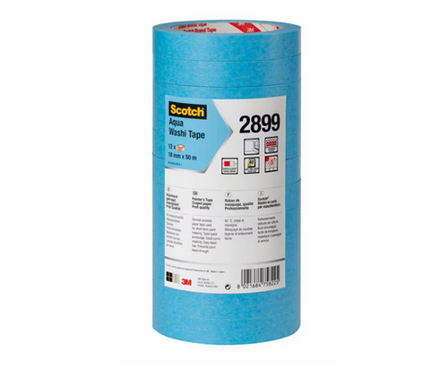 3M 2899 Cinta Washi Azul 18mm x 50m - Pack 12 Unidades