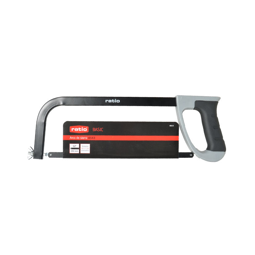 Producto Arco de sierra Ratio 4543 con su embalaje original detallando características de 300mm.