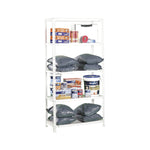 Estantería metálica Comfort Plus 5/400 de 5 estantes color blanco vista de cuerpo completo para almacenaje vertical.