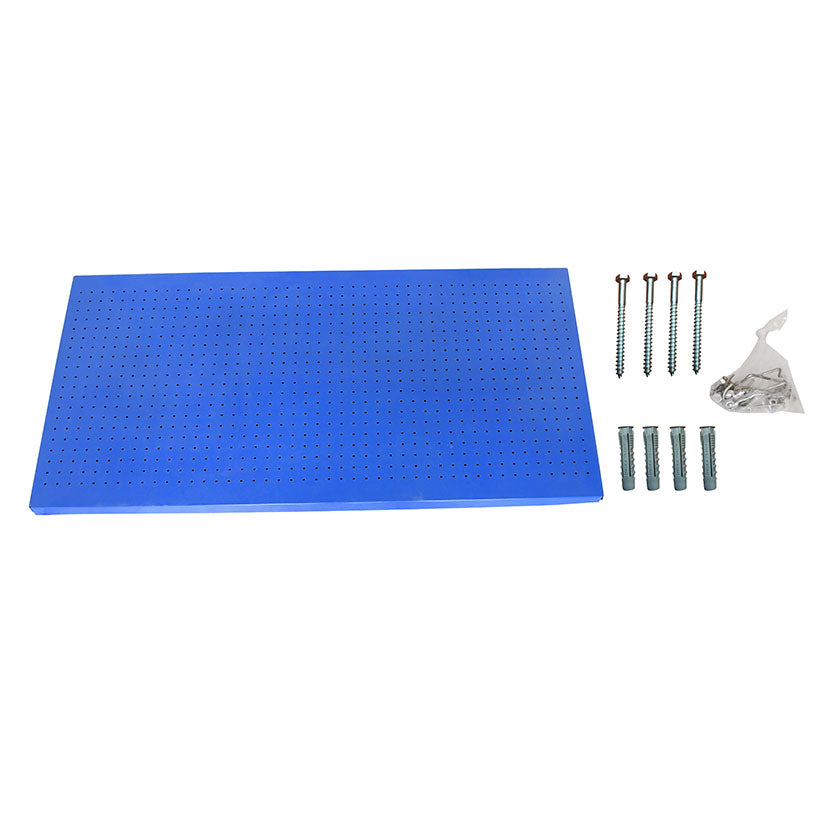 Panel perforado azul SimonRack de 900x600mm para organización de herramientas en taller.