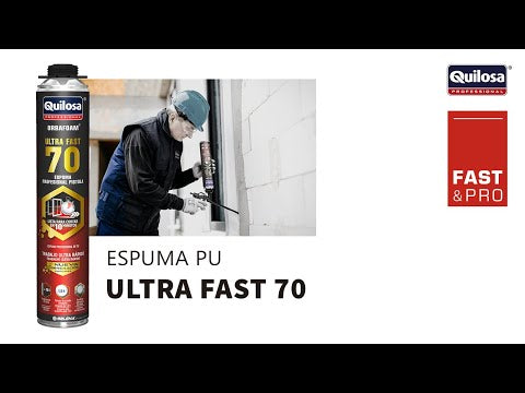 Espuma PU Quilosa Ultra Fast 70: Secado Rápido y Alto Rendimiento (870ml)