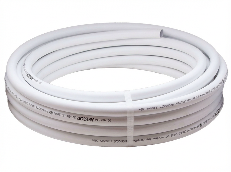 Tubería multicapa blanca serie 649 para instalaciones de agua caliente y calefacción.